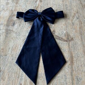 David's Bridal Navy Satin Cummerbund with Long Tails Accent